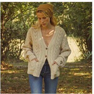 Doen Beacon Cardigan Sweater in Cream